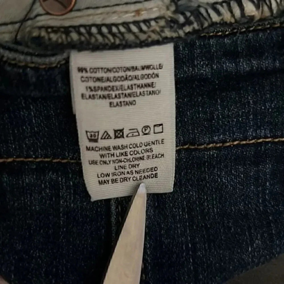 We The Free by Free People Dark Wash Short Jean Skirt 5 Pkt Sz 26 - Picture 4 of 4